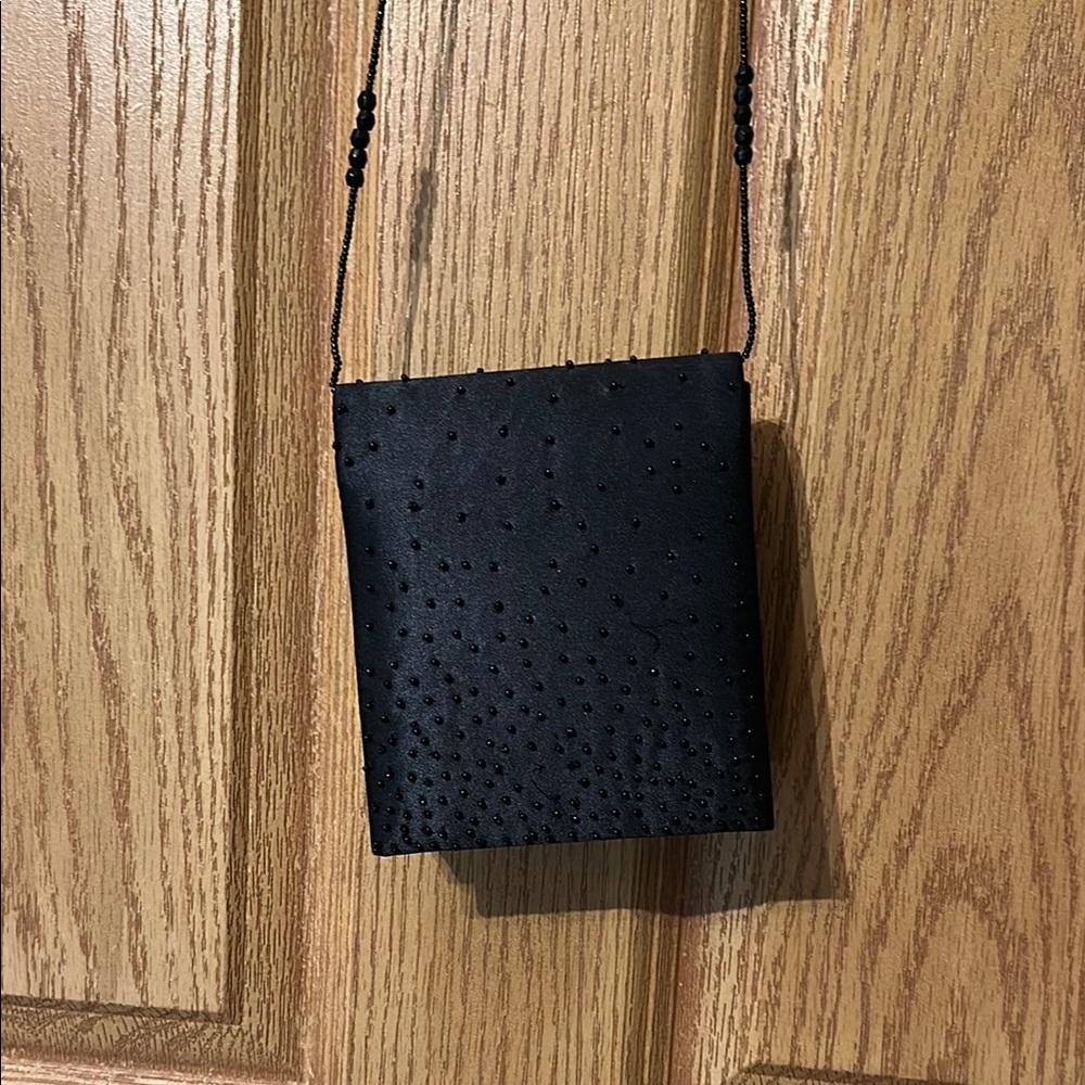Elegant Black Beaded Crossbody Bag